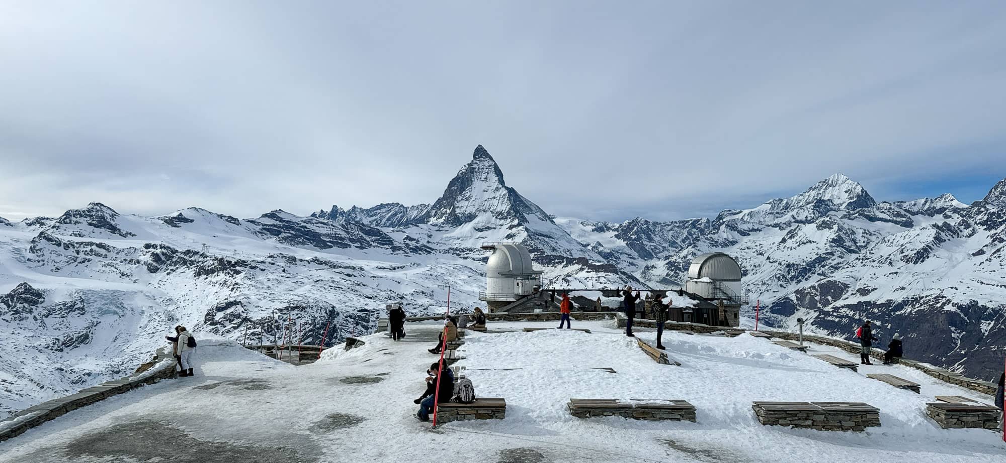 The view of the Matterhorn from the top of Gornergrat