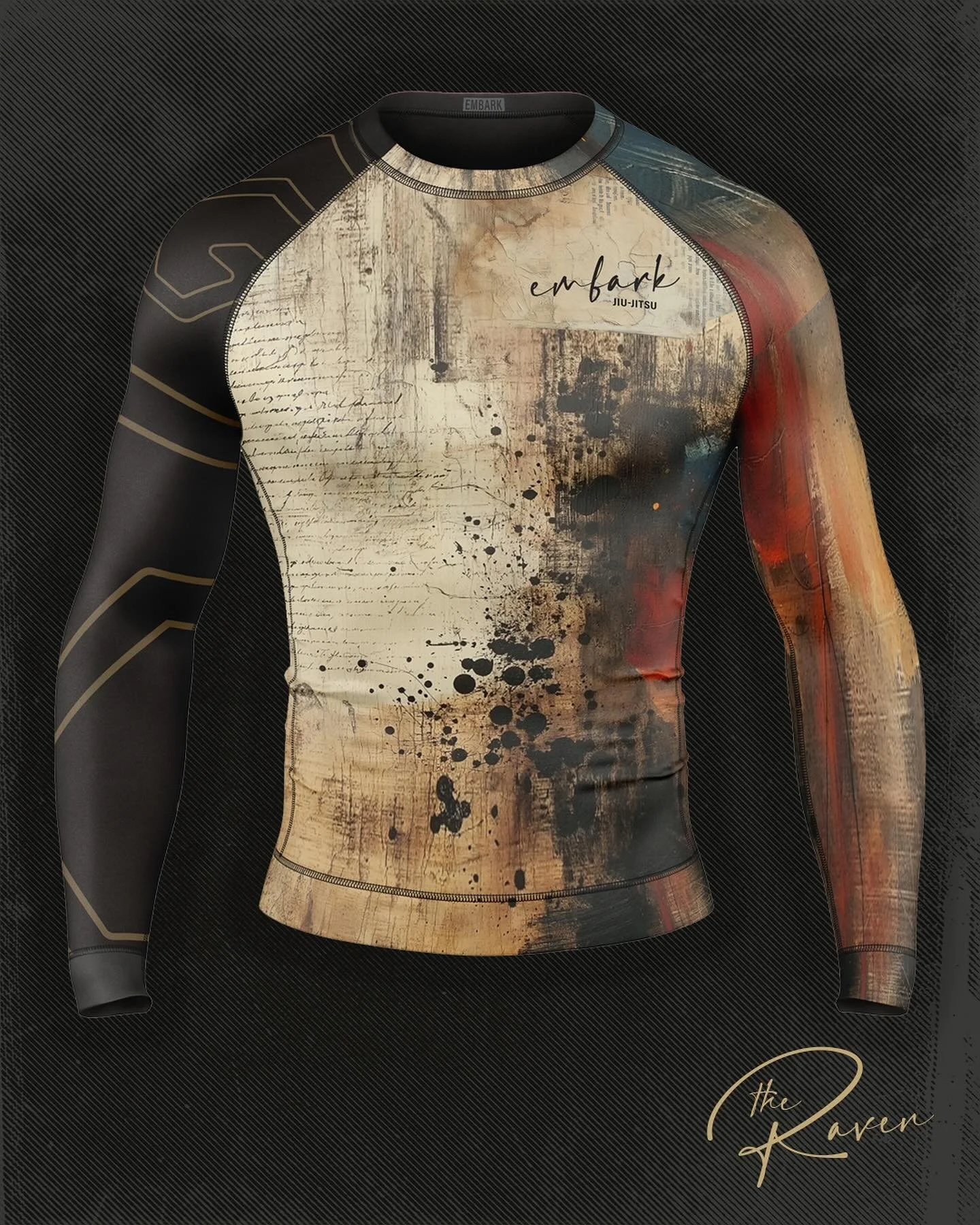 Introducing The Raven BJJ rashguard now available in long-sleeve on the Embark website: https://mbrk.me

Inspired by the macabre elegance of its namesake, The Raven exudes an aura of mystery. 

Embrace the darkness with The Raven.

#jiujitsulifestyle