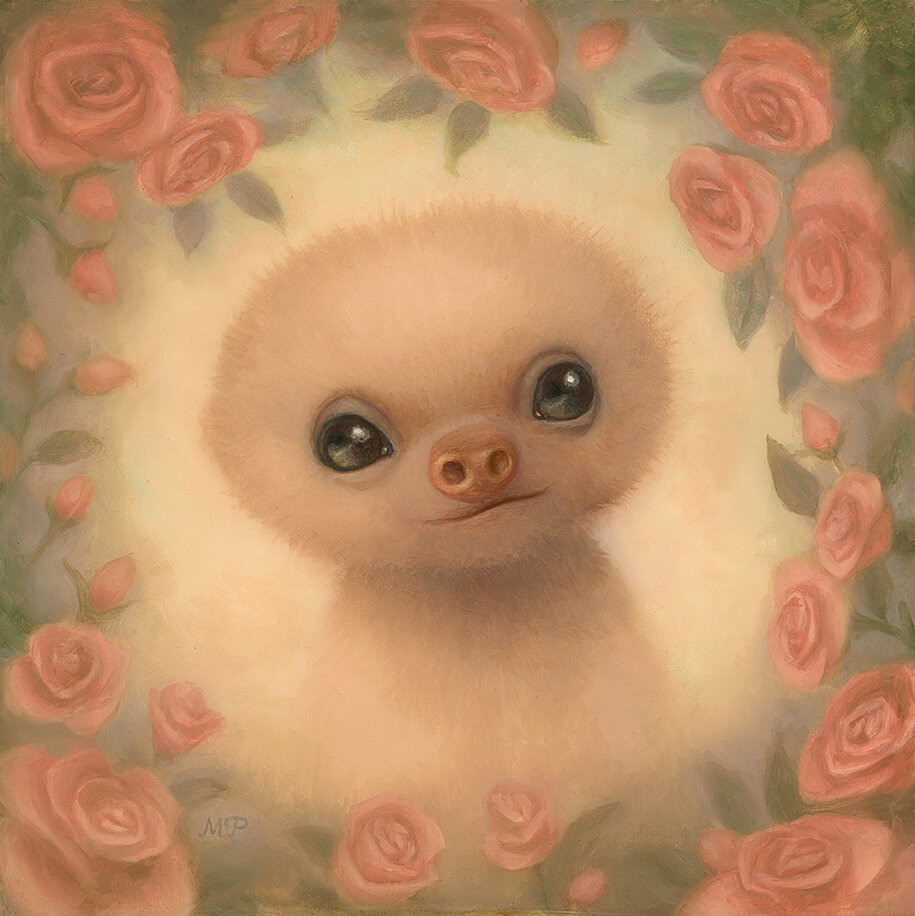 Baby Sloth With Roses