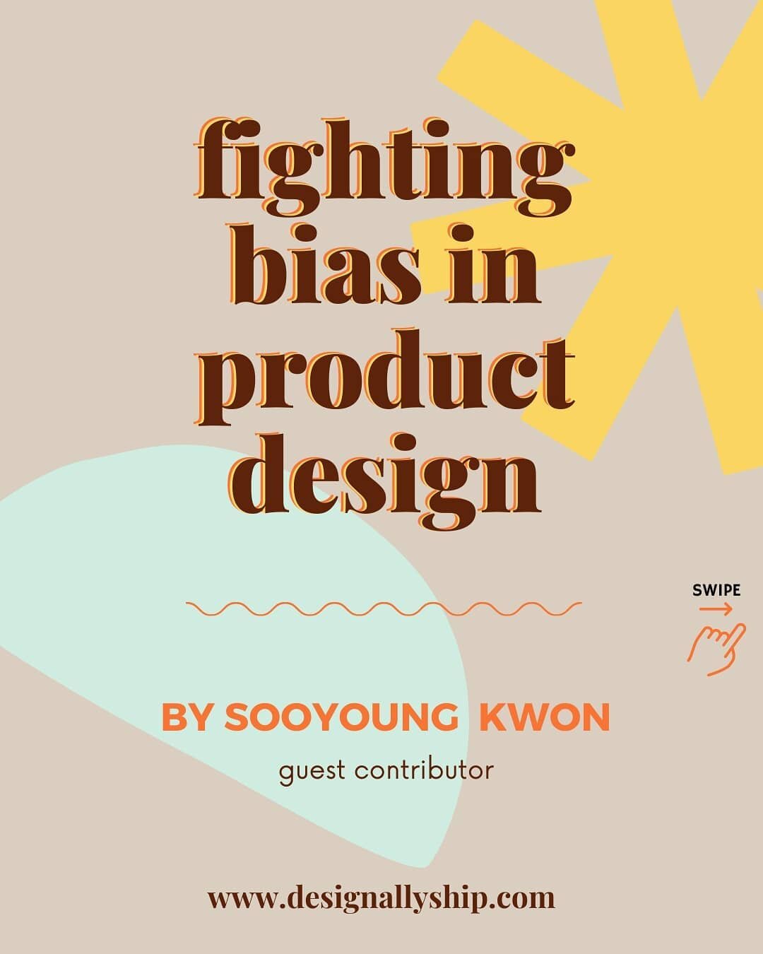 This week, we are partnering with Design Ally SooYoung Kwon @soo_not_sue_designs to share insights on the importance of fighting bias in product design! As designers we have the ability to create a positive impact on the world through our work. Citat