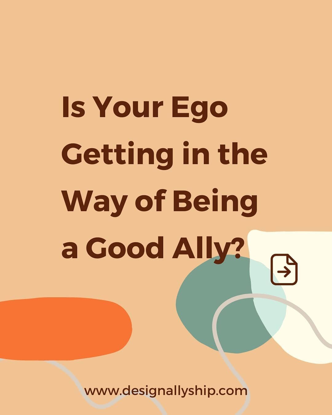 Let's talk about ego. Even the most well-intentioned ally can fall into letting their ego take precedence over the hurt they caused. If you find yourself getting called out, resist justifying and defending your behavior. Everyone messes up sometimes 