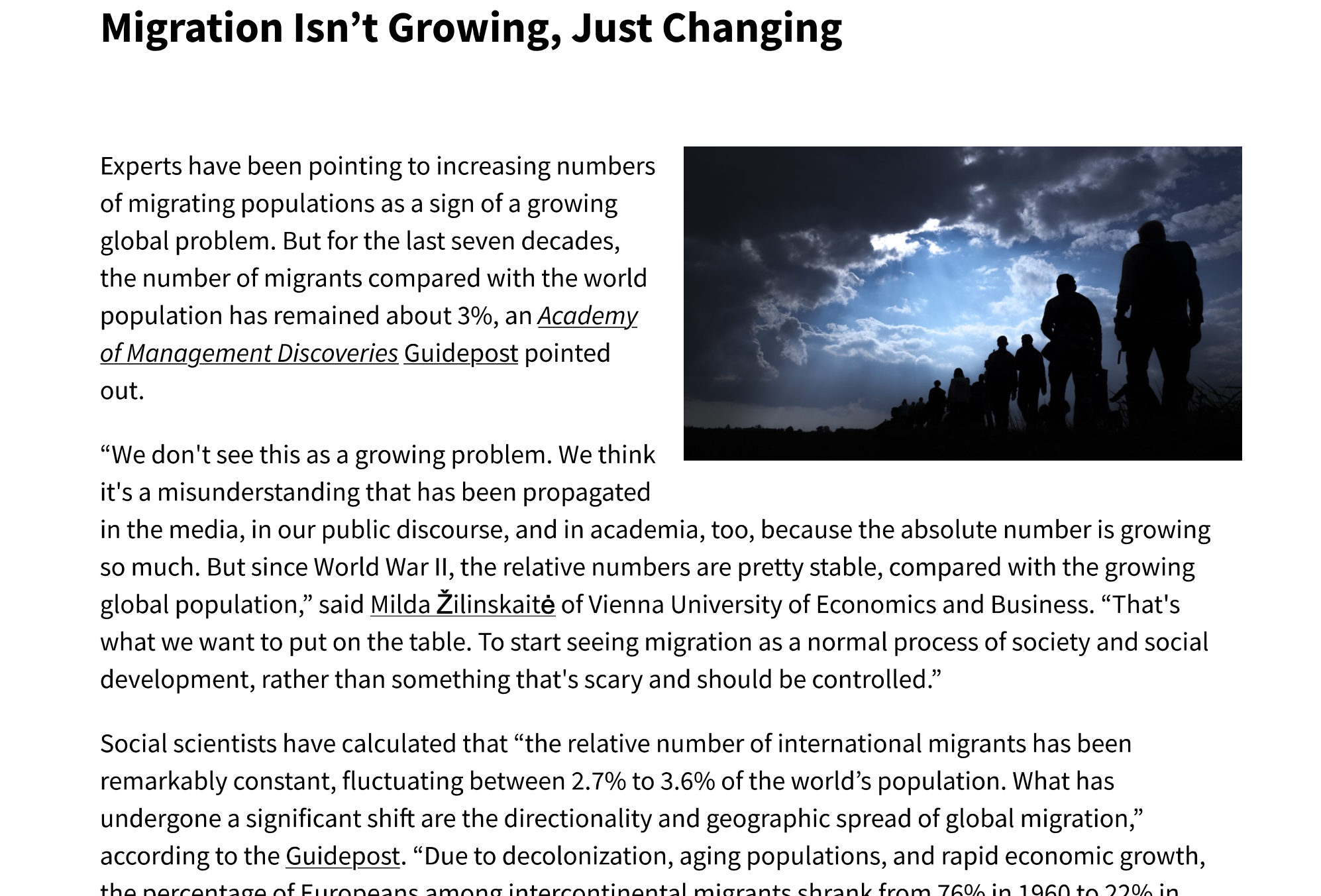 AOM Insight: Migration isn’t growing, just Changing