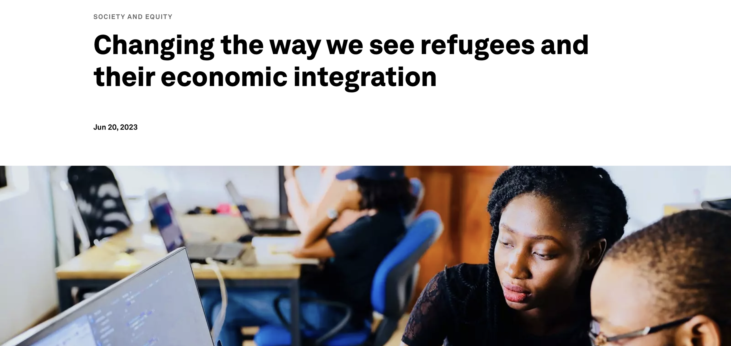Changing the way we see refugees and their economic integration