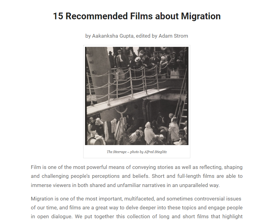 15 Recommended Films about migration
