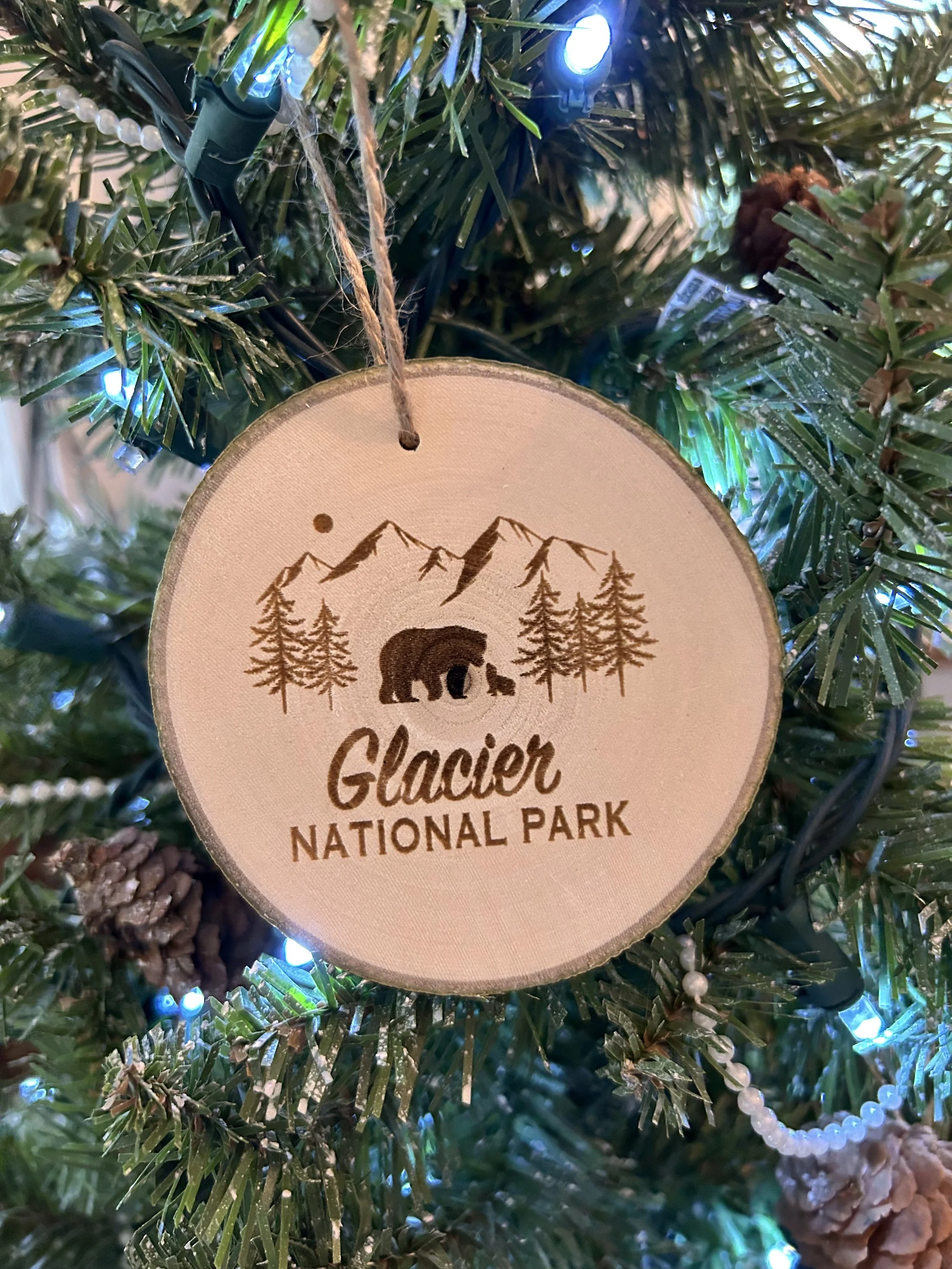 Glacier National Park Engraved Ornament