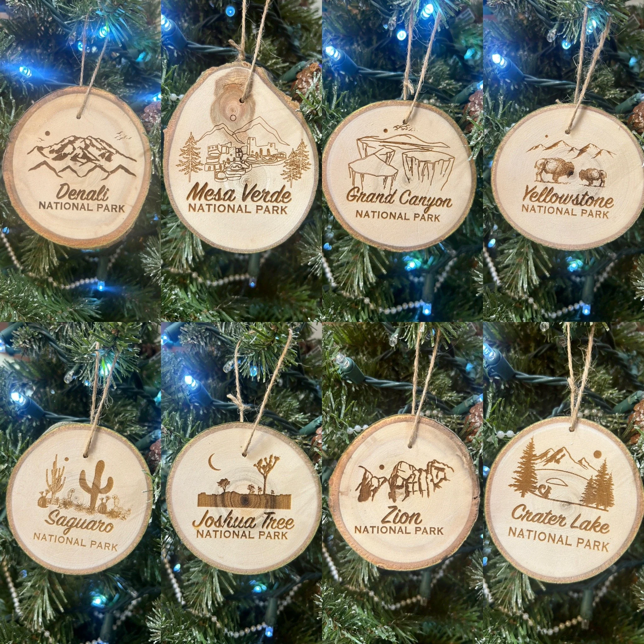 Ornaments Laser Engraved 3-3.5" Sanded Aspen Wood (Wholesale Only)  || $5 WS/ $10 SRP