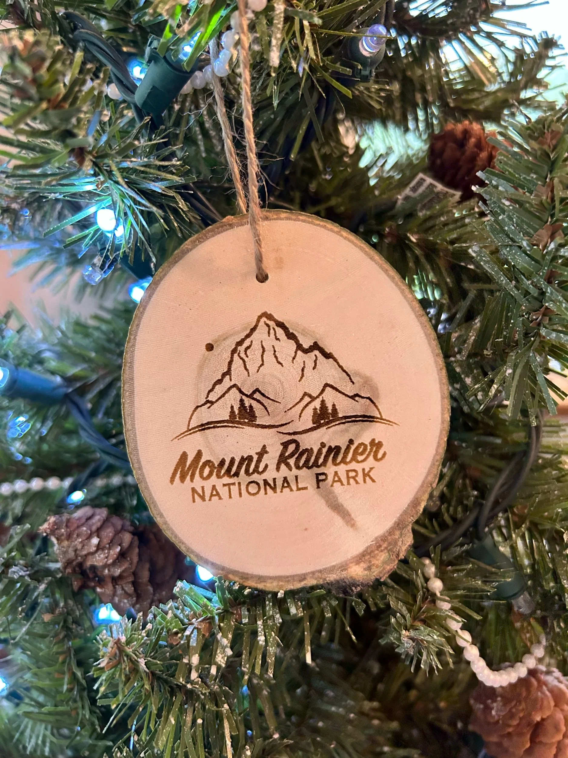 Mount Rainier National Park Engraved Ornament