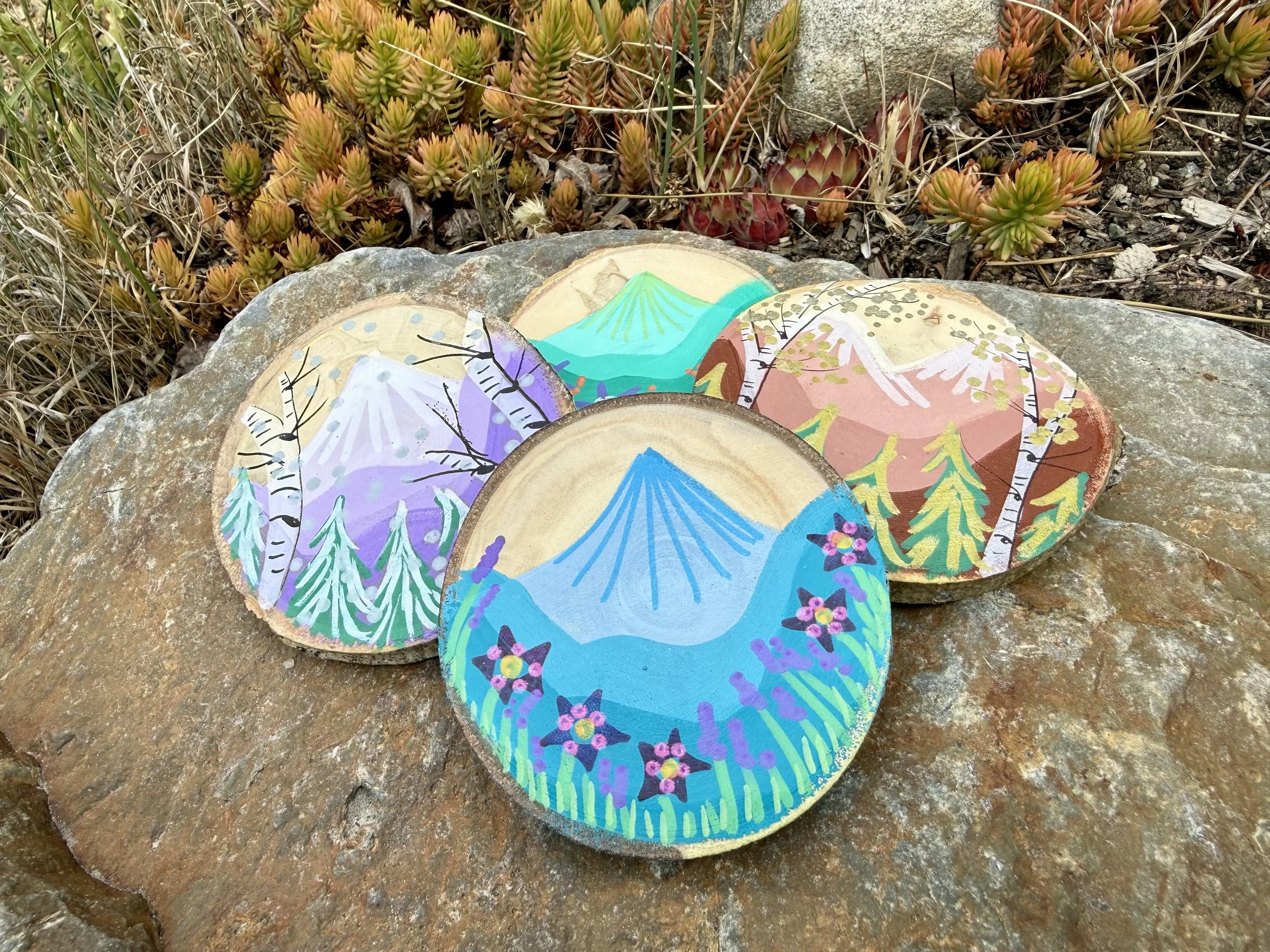 Painted Magnets with Mountains | Custom Place and 4 Colors