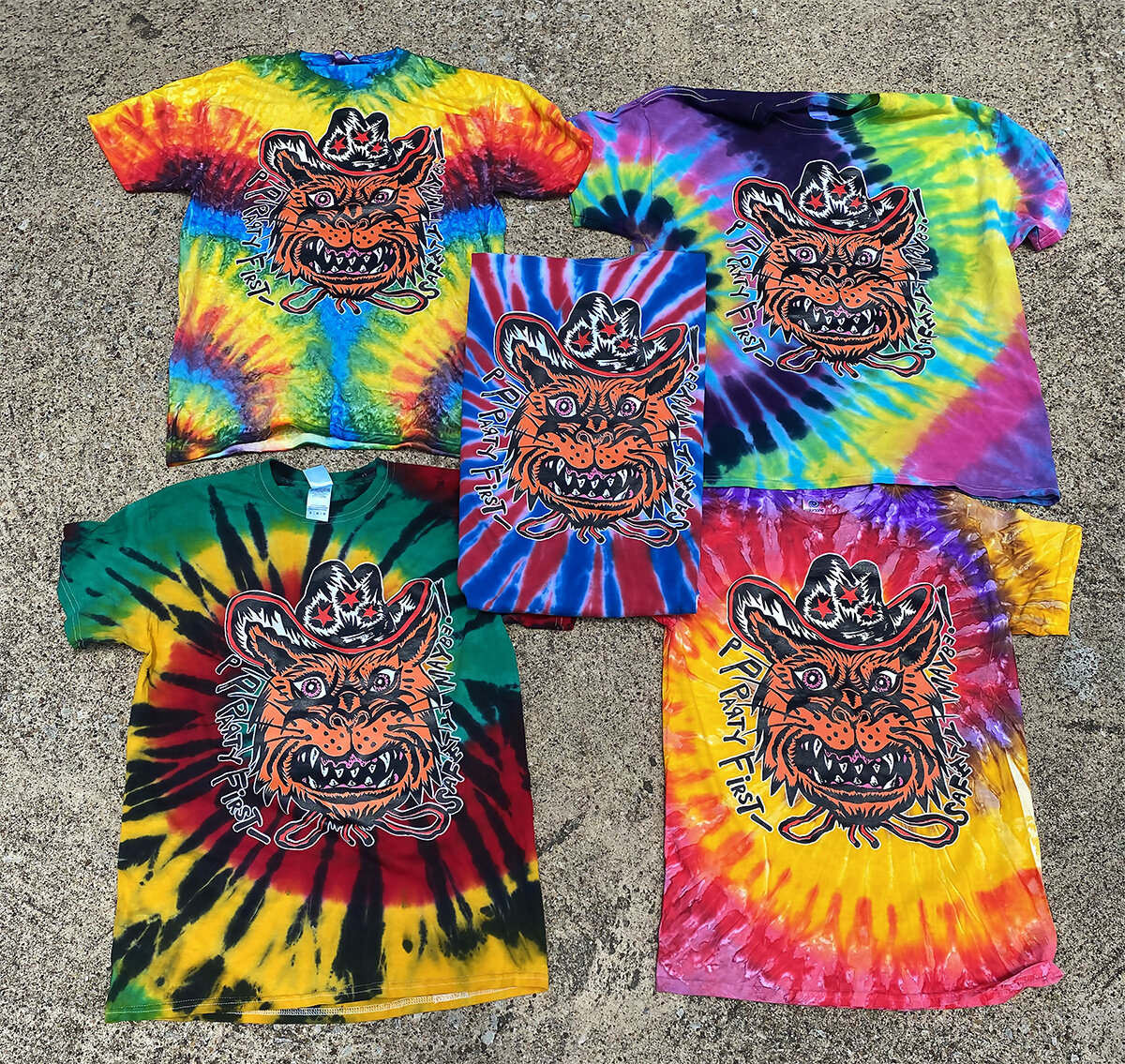 Party First Safety Maybe - Tye Dye Party Cat (Limited Edition) (Shipping Included in Price)