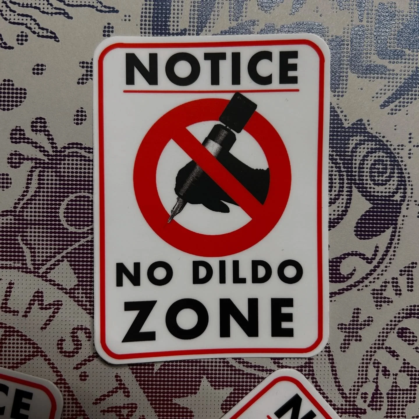 🚨NEW ITEM🚨 Bold, irreverent, and impossible to miss &mdash; the &ldquo;NO DILDO ZONE&rdquo; sticker is here! Only available online at Anchor! 
#anchorscreenprinting #oliverpecker #nodildozone