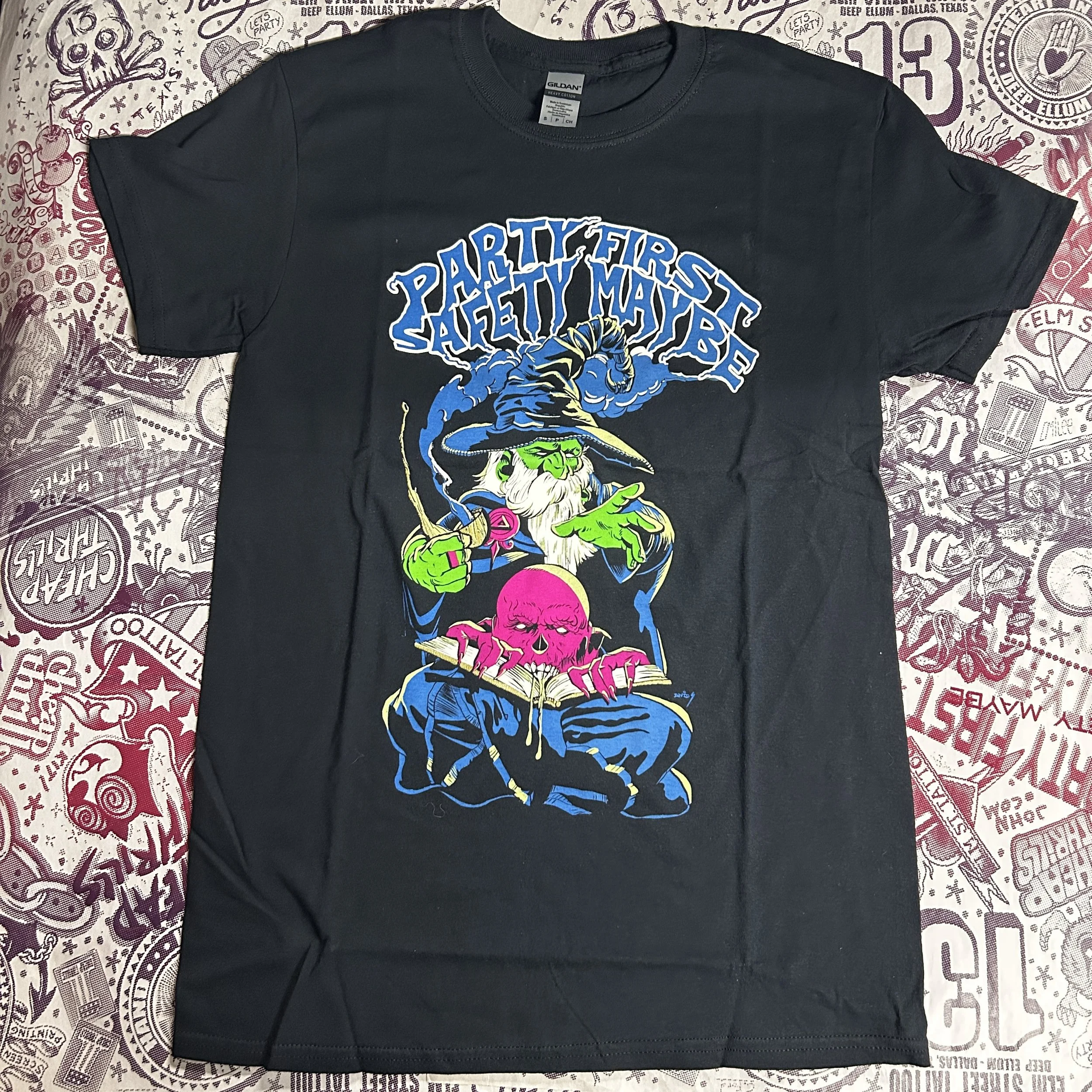 Party First Safety Maybe Wizard Tee 2.0 / Blue Letters