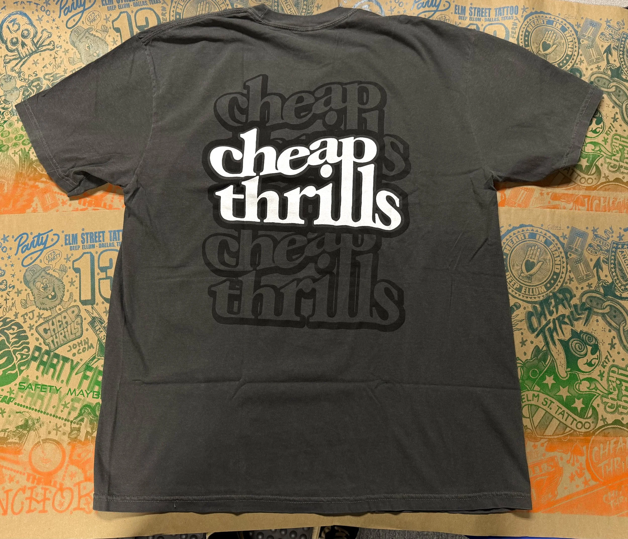 Cheap Thrills Comfort Colors Retro TRI-logo in Charcoal