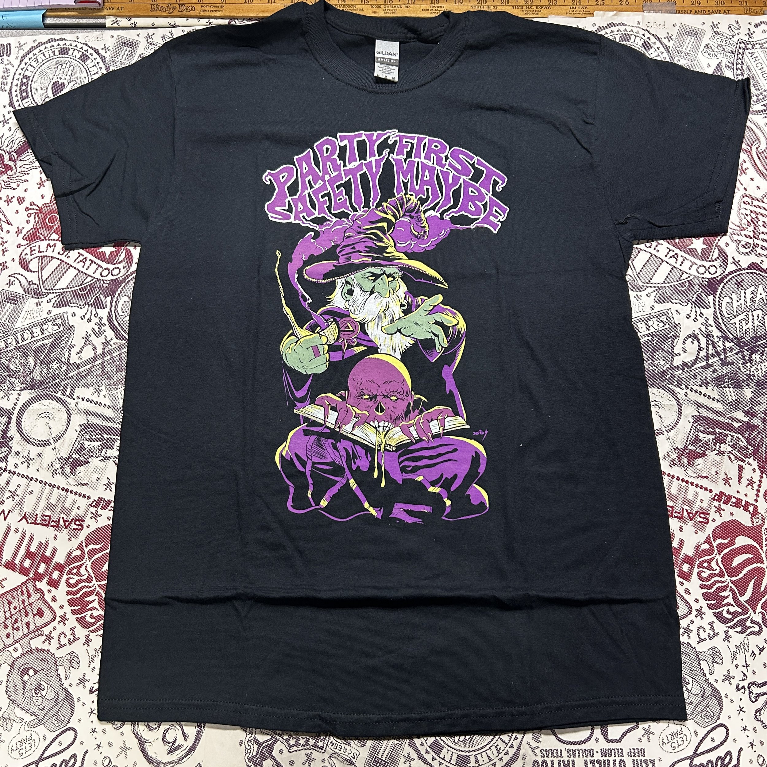 Party First Safety Maybe Wizard Tee 2.0 / Purple Letters