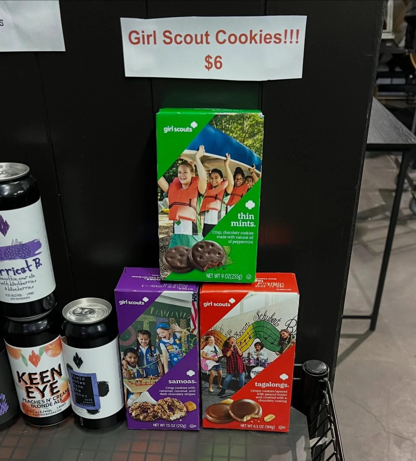 We have three fan favorite Girl Scout cookies available in the taproom starting today so you can get your 🍻 and 🍪 in the same place 🤤

The cookies were all bought from friend&rsquo;s local troops with no up charge simply with the goal to make acqu