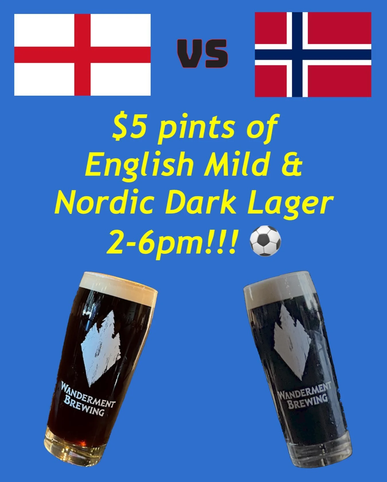 We&rsquo;ll be playing both quarter-final ⚽️ games today in the taproom.

Are you rooting for 🏴󠁧󠁢󠁥󠁮󠁧󠁿 or 🇳🇴 at 3pm? Either way, pints for both are $5 from 2-6pm so come support your team tomorrow 🔥 

#denver #haaland #denverbeer #coloradobe