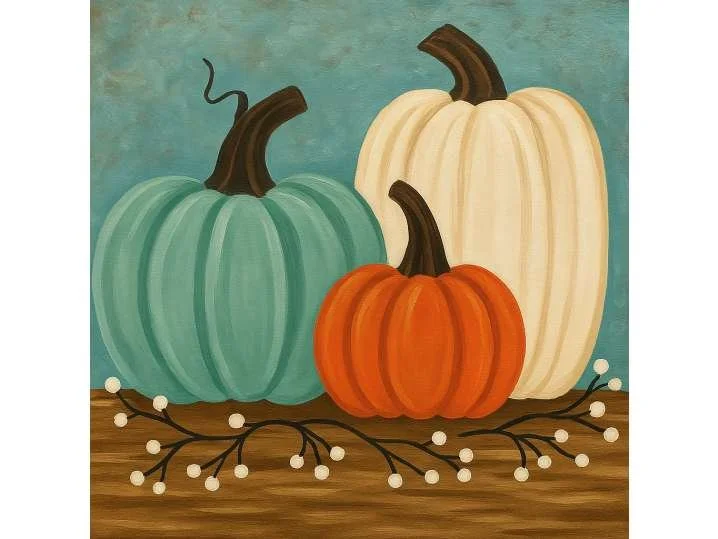 Paint and Sip: Pumpkin Kisses, Harvest Wishes