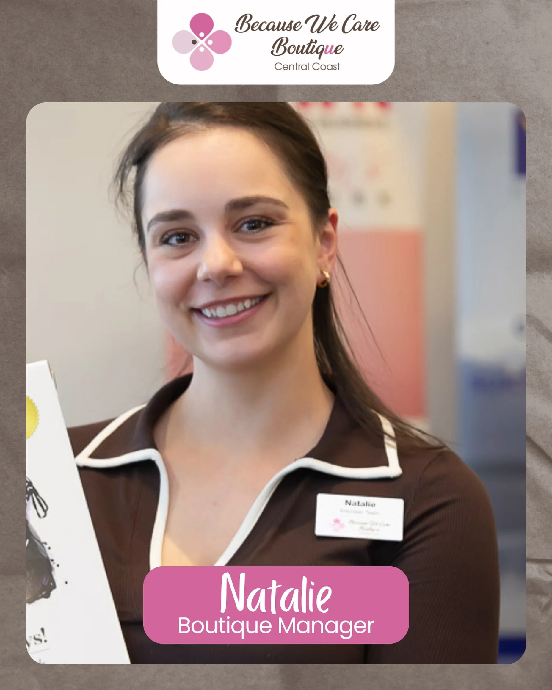 Behind every great boutique is an even greater team! Meet Natalie, the Because We Care Boutique Manager 🛍️ She&rsquo;s passionate, warm and the friendly face you&rsquo;ll find when you pop in to see us ✨