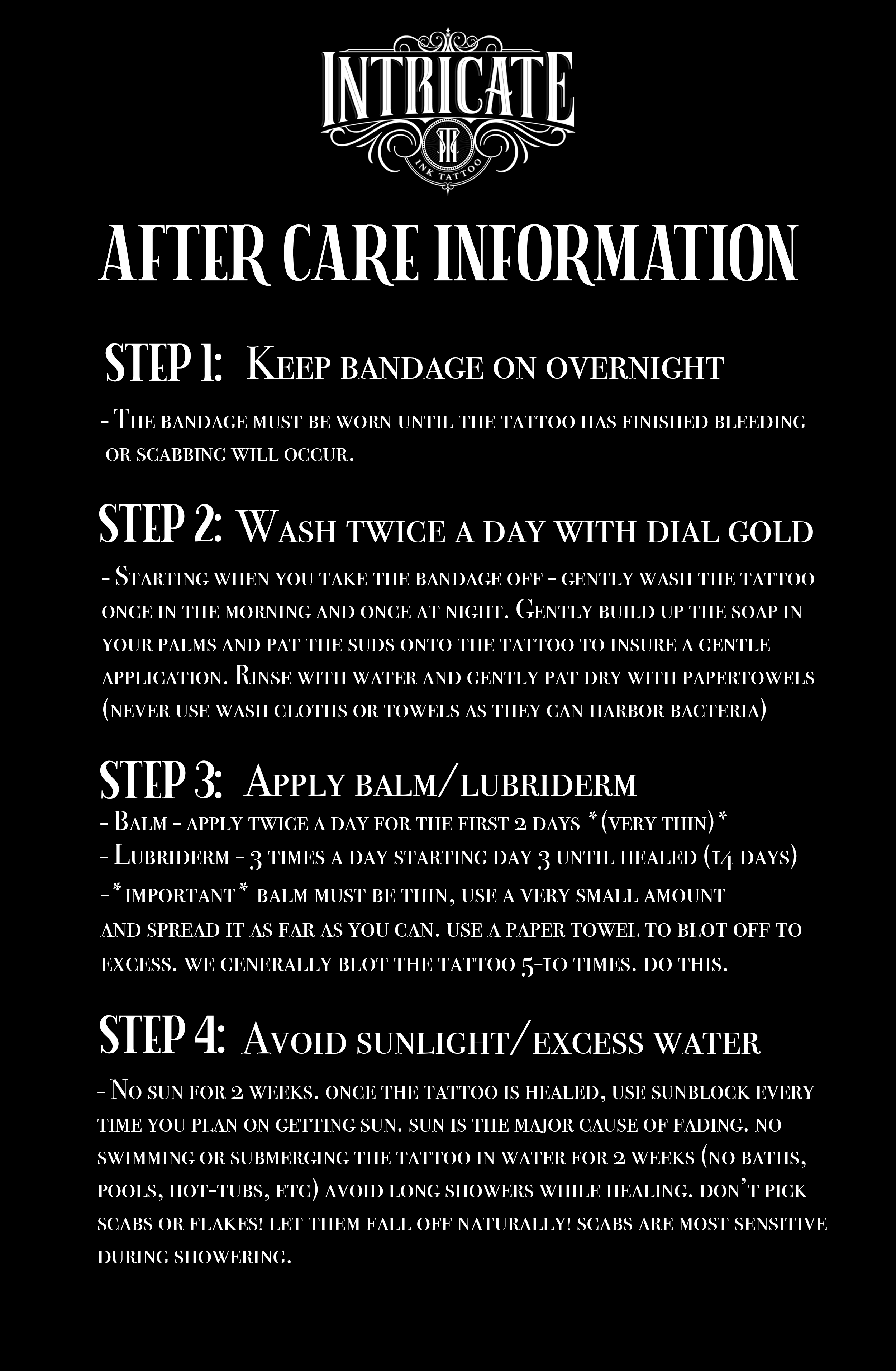 Tattoo Aftercare Instructions  Sea of Ink Tattoo Studio