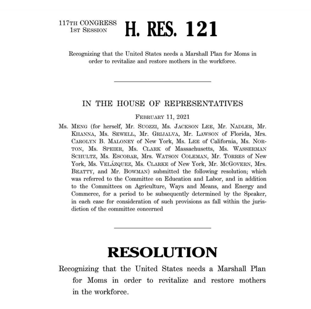 Marshall Plan for Moms