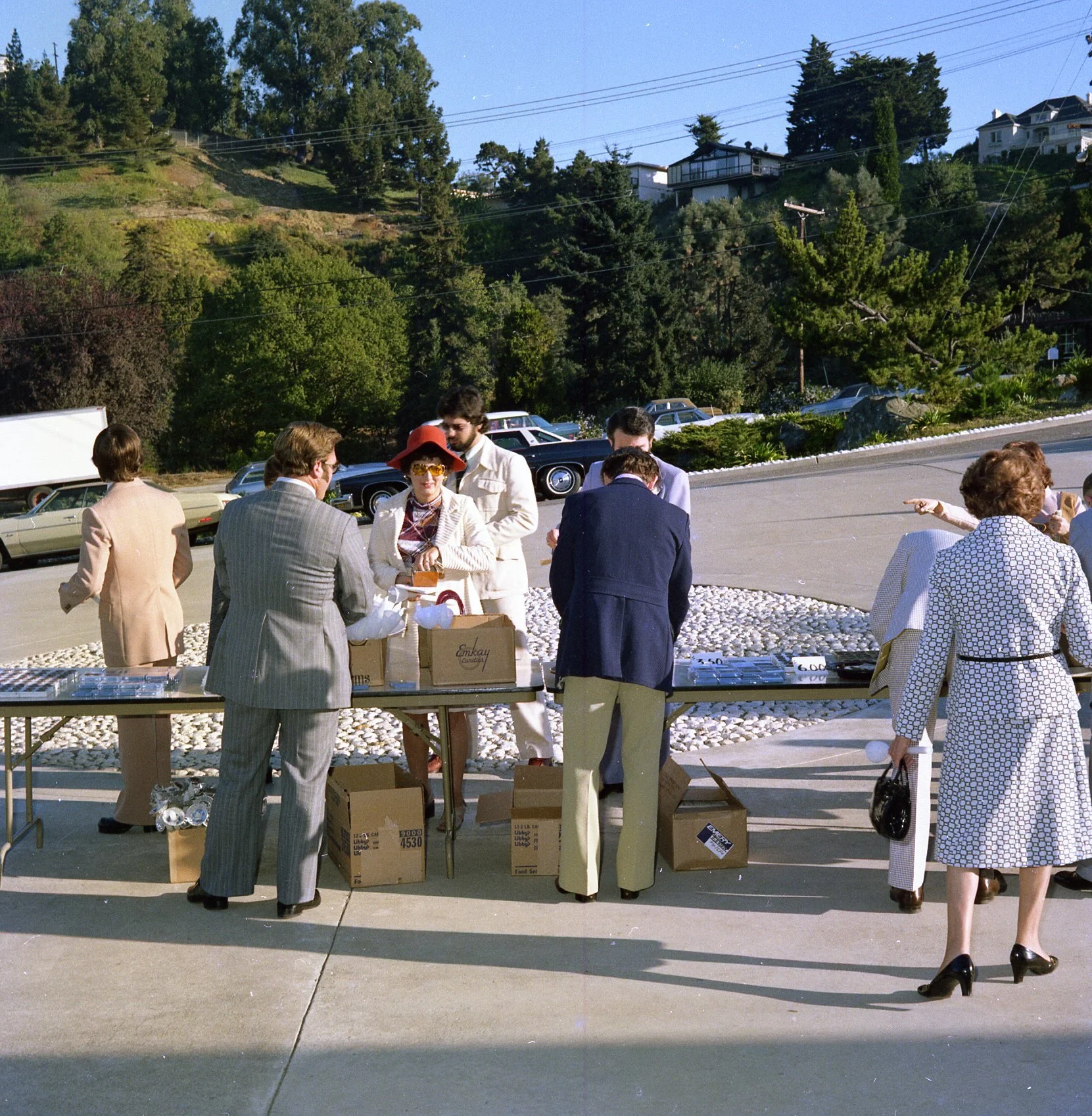 Parishioners gathering for the ceremony.