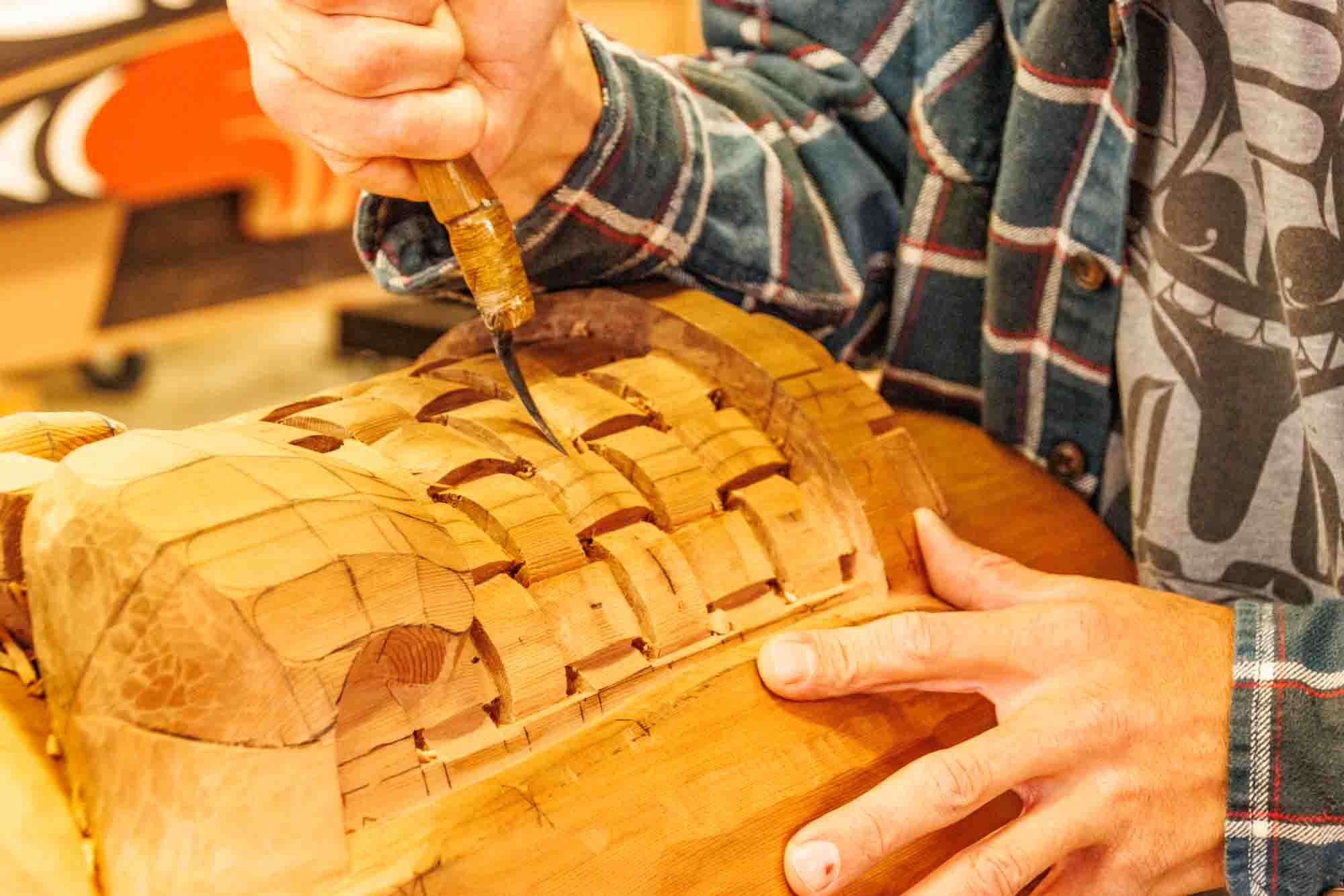 Carving the "basket" front