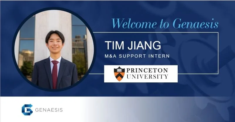 Timothy Jiang Joins as a Summer M&A Support Intern from Princeton