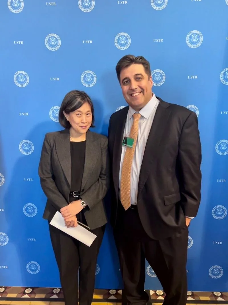 Erin-Michael Gill with Ambassador Katherine Tai at the White House, January 2023