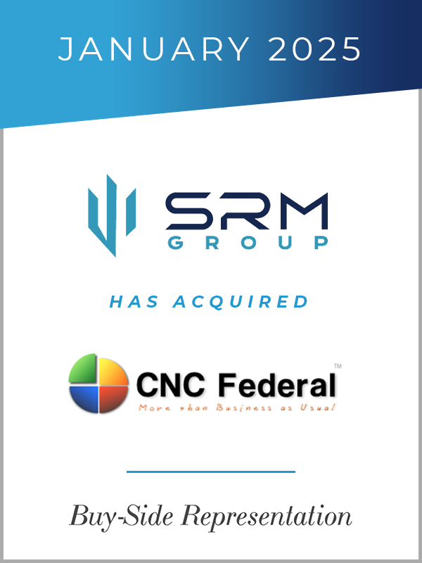 Transaction tombstone: SRM Group has acquired CNC Federal. January 2025. Genaesis buy-side representation.