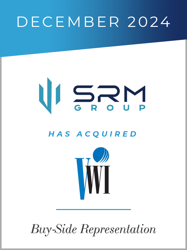 Transaction tombstone: SRM Group has acquired V W International. December 2024. Genaesis buy-side representation.
