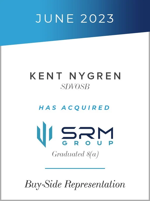 Transaction tombstone: Kent Nygren has acquired SRM Group. June 2023. Genaesis buy-side representation.