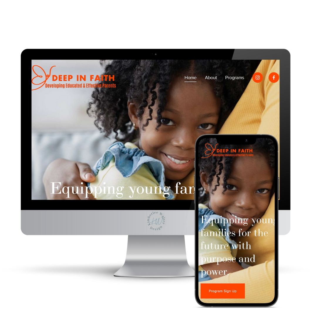 Kimberlee Walter Design for Deep in Faith website phone