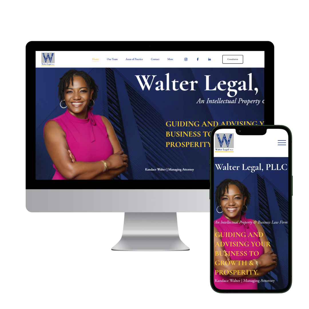 Kimberlee Walter Design for Walter Legal website phone