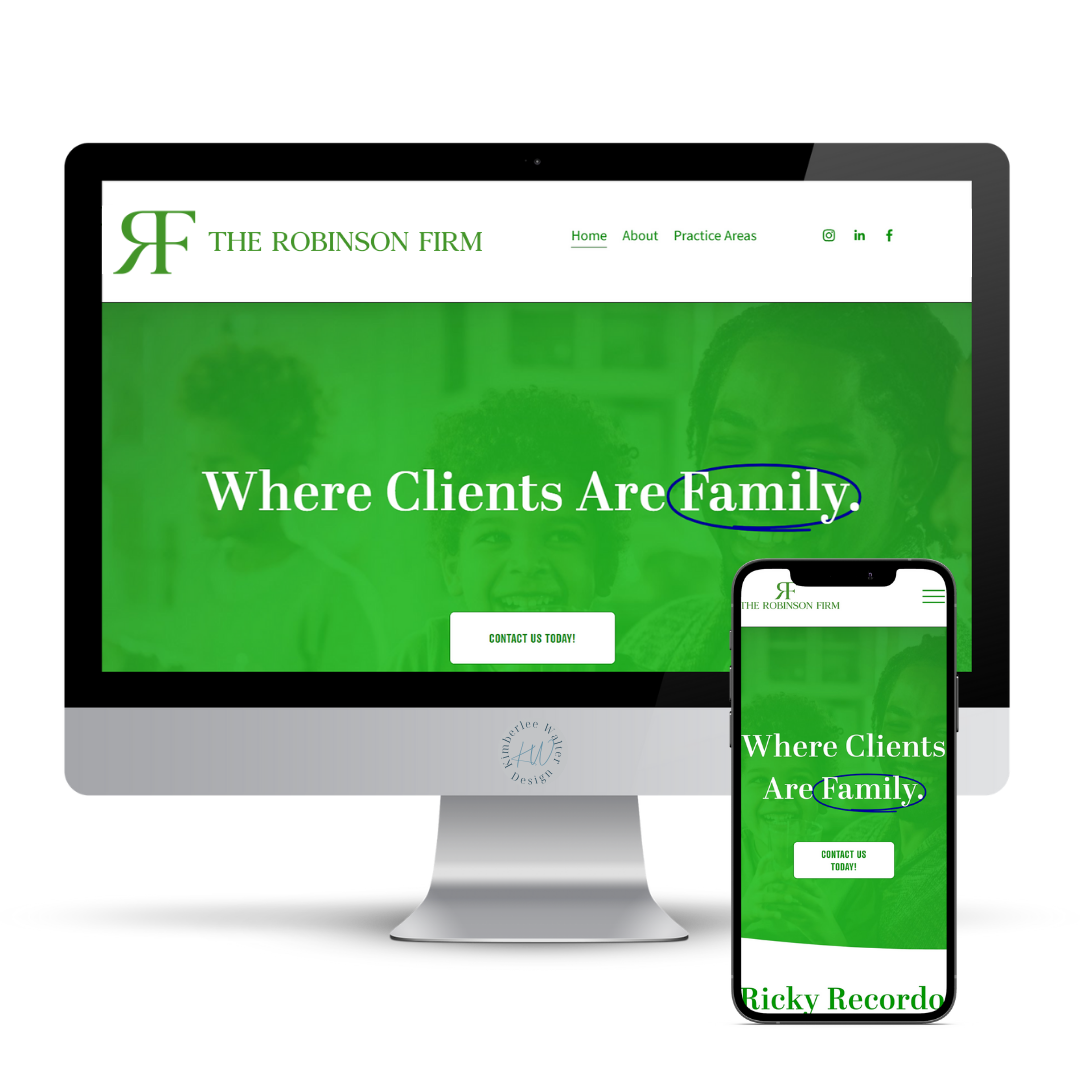 Kimberlee Walter Design for The Robinson Firm website phone