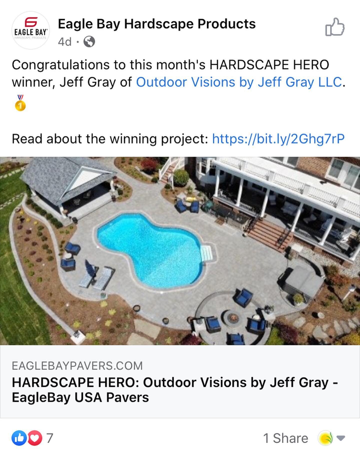 We&rsquo;re excited to announce that we were named Eagle Bay&rsquo;s Hardscape Hero for the month of September. We had a blast with this project and always appreciate when the teams&rsquo;s hard work is noticed.