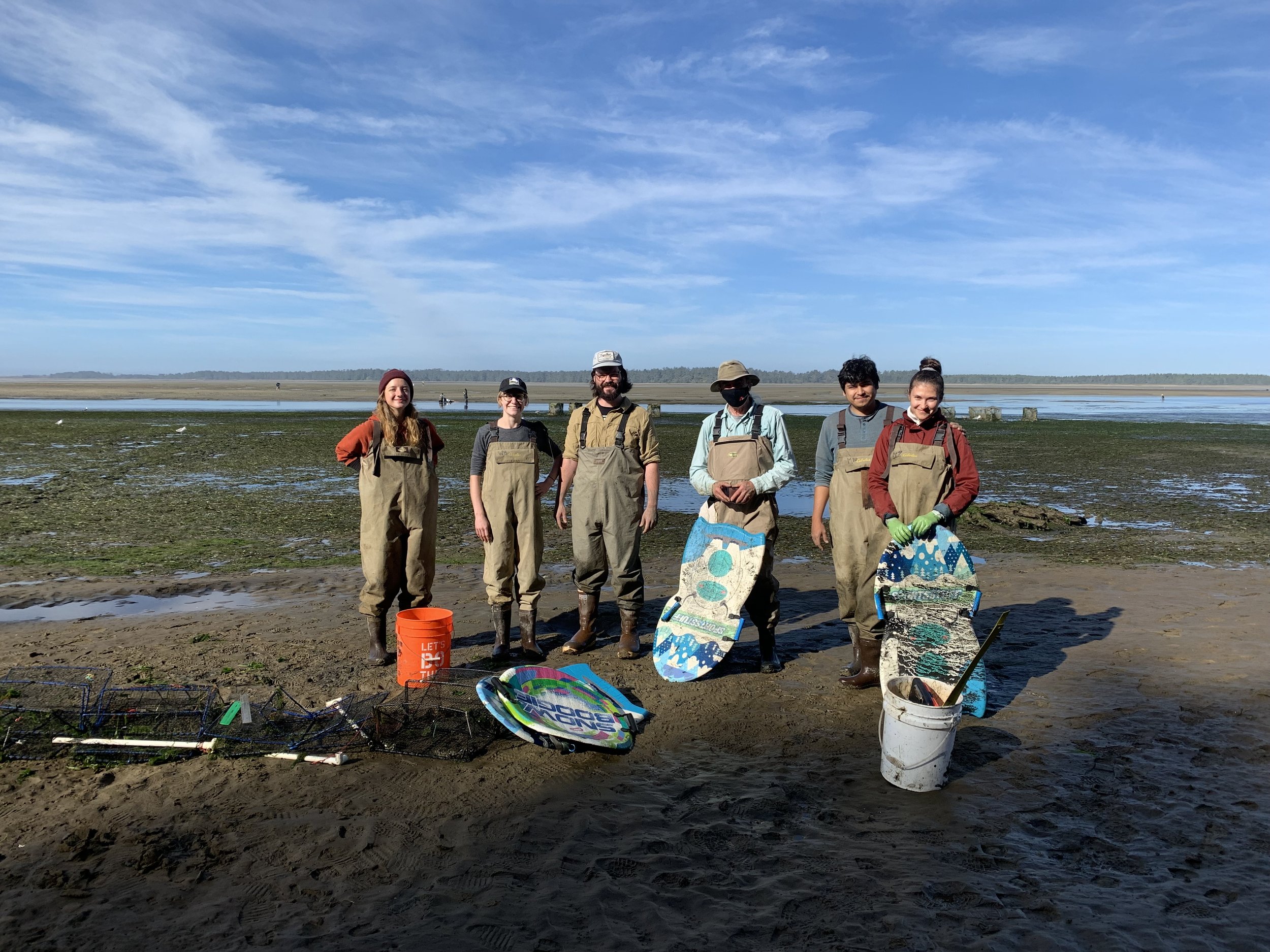 The group of volunteers who helped me with my research on green crabs