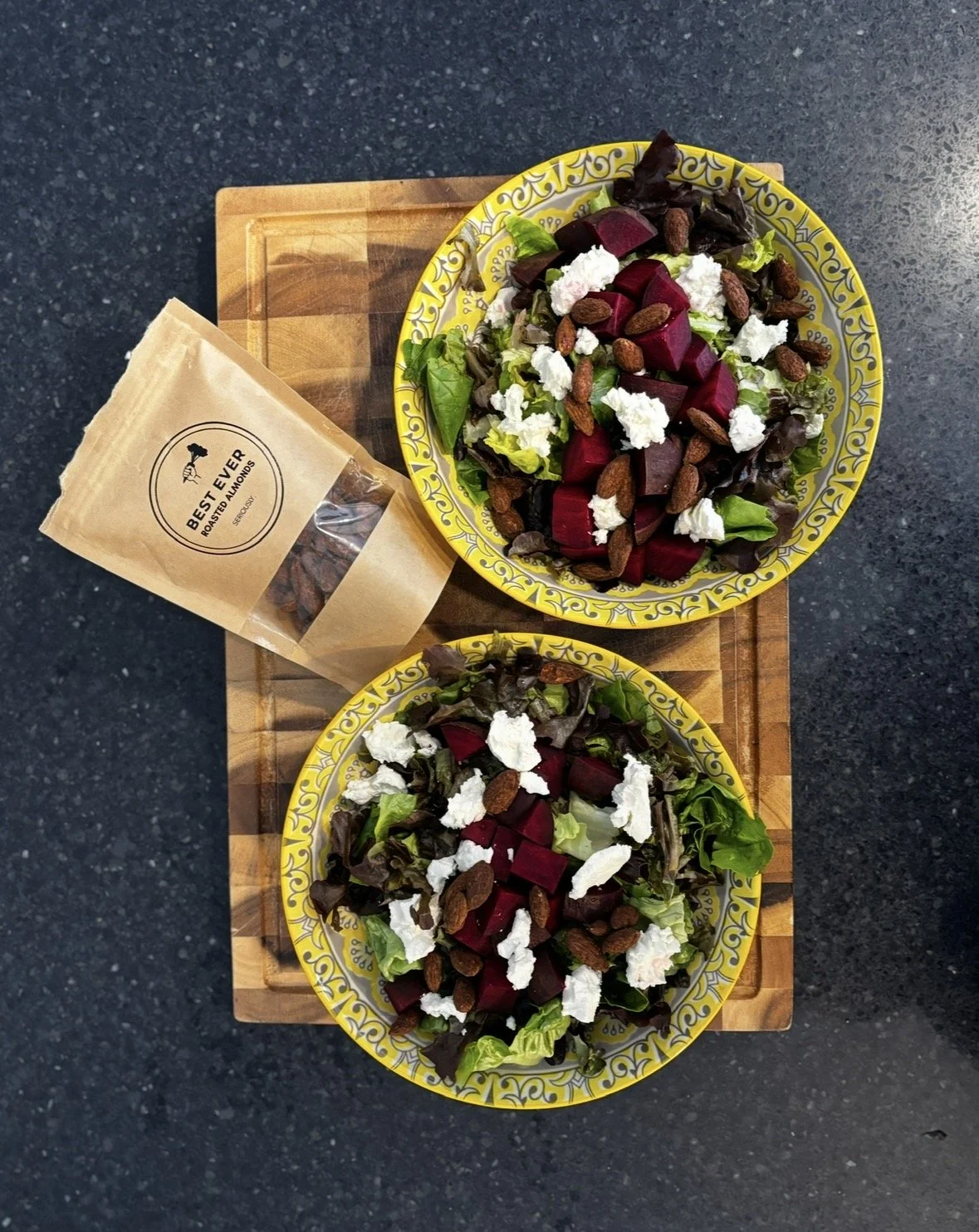 Roasted Beet &amp; Almond Salad with Goat Cheese