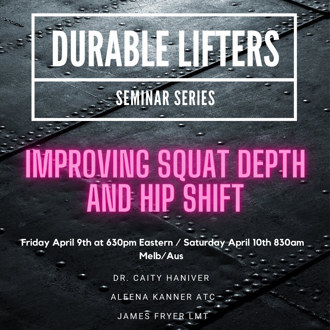 DURABLE LIFTERS ONLINE SEMINAR 🏋🏼&zwj;♀️ 🌎 

Weightlifting athletes have a lot to manage. An incredibly challenging sport with high mobility, athleticism &amp; strength requirements

Huge training hours, massive amounts of mental strength &amp; th