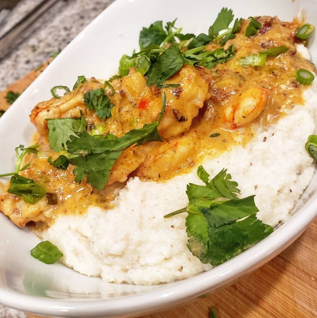 This is a true #fortheculture  and #diaspora meal that is quick, easy, and fun. 

Shrimp &amp; Grits with a twist -- I decided to make a crowd favorite but change it up a bit. The grits were made with a West African grain called Fonio. It's becoming 