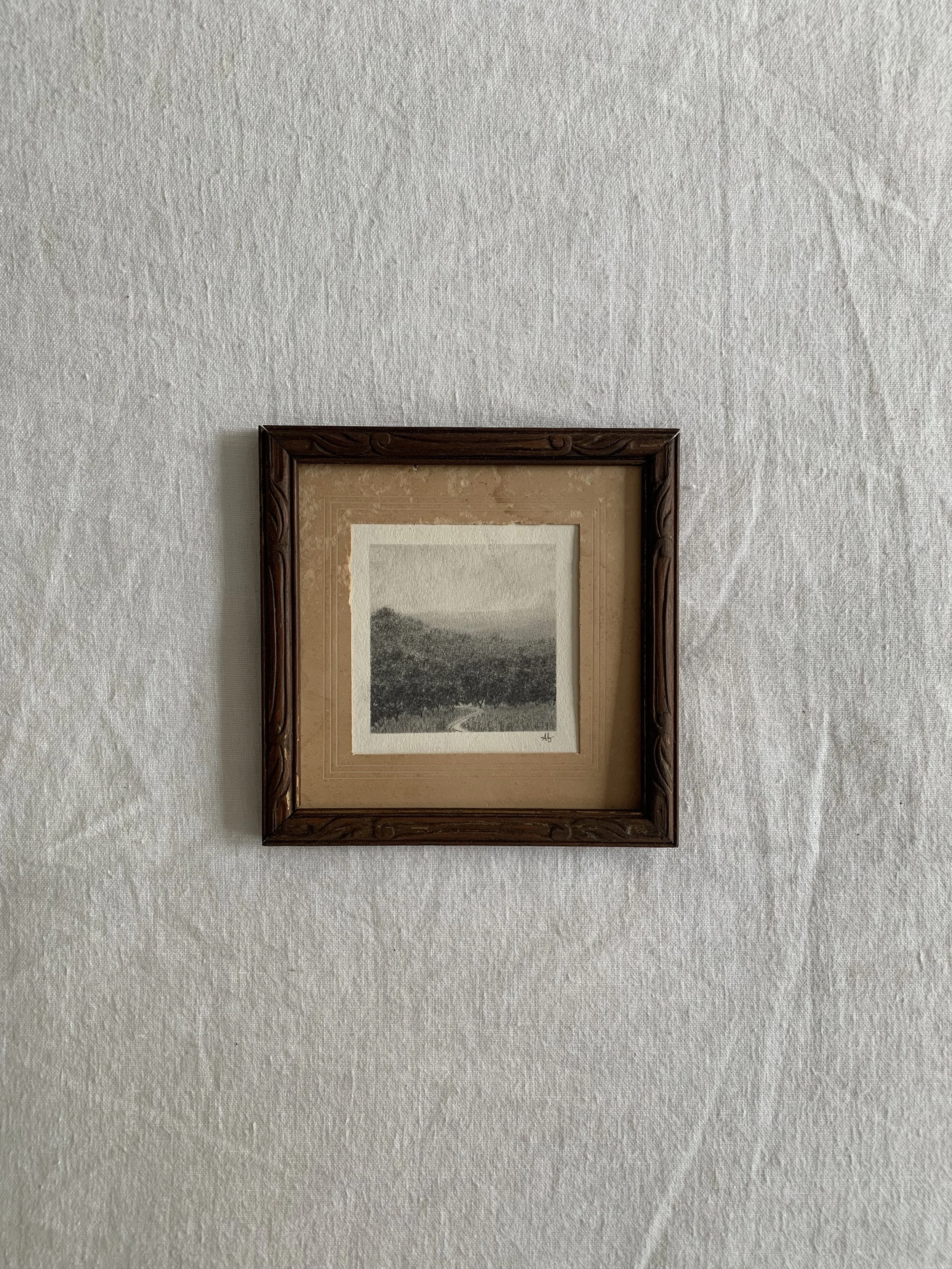 Framed hill country study XXIV (5¾x5¾)