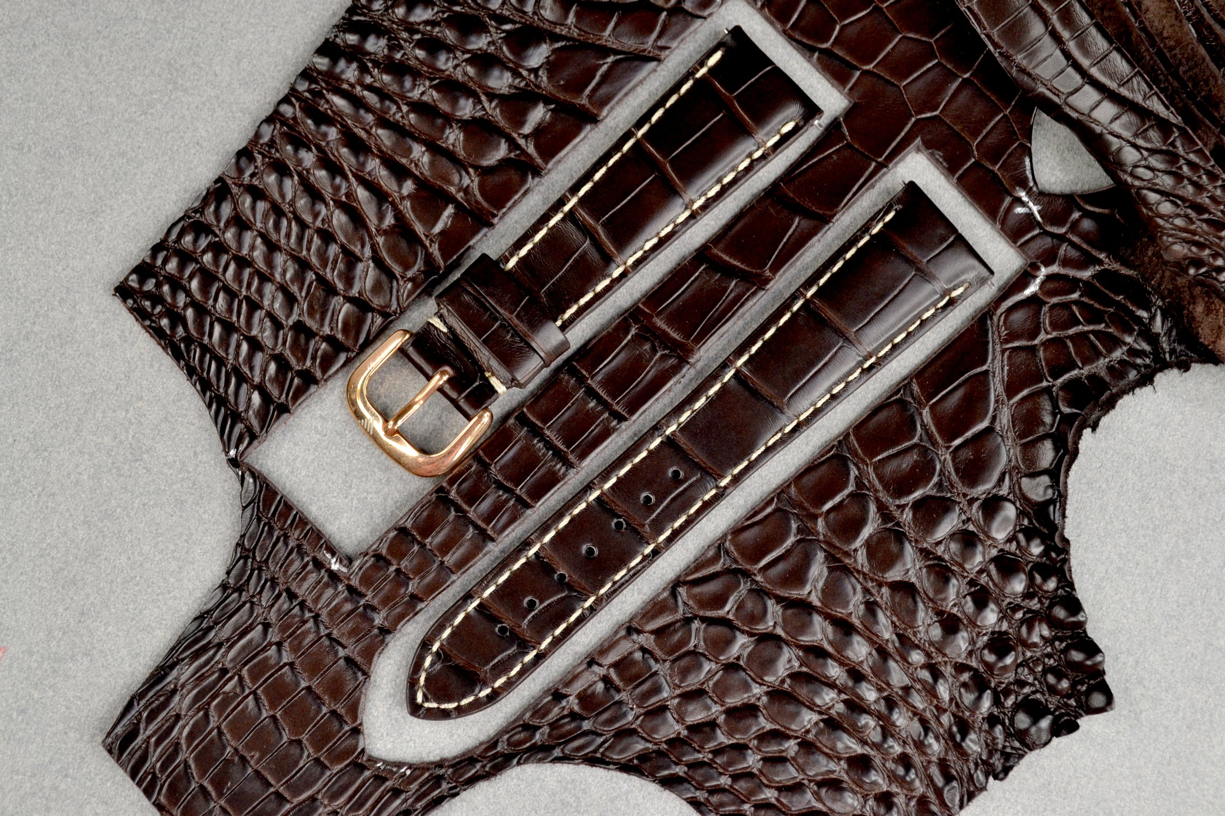 Exotic Alligator Leather watch strap
