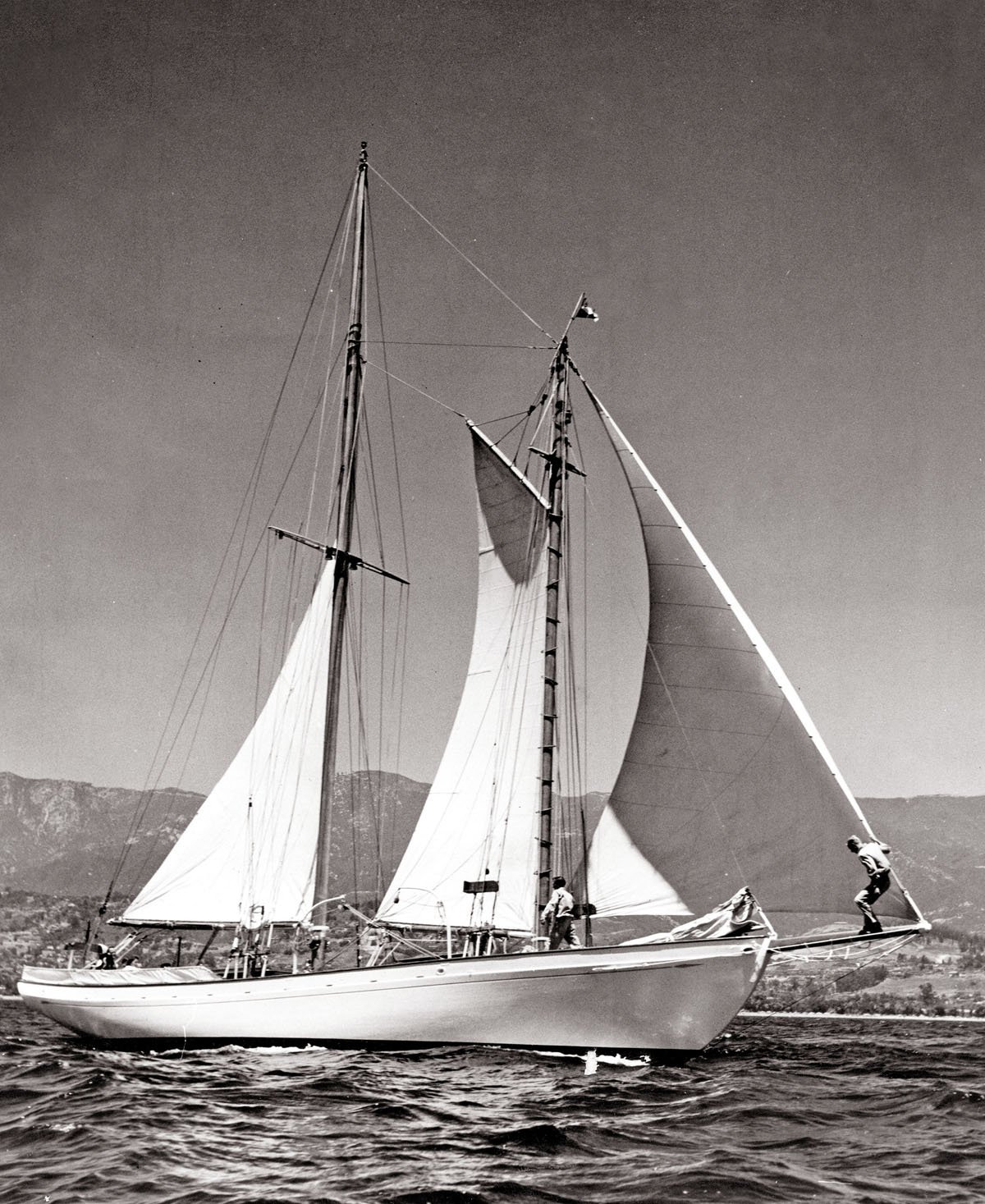   Samarang , a 56-foot schooner, was built around 1933 and purchased by Pasadena banker Rudy Caspers after his  Aloha  was lost. 
