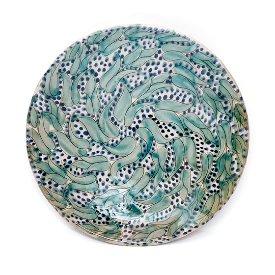 Aquamarine Leaves Platter