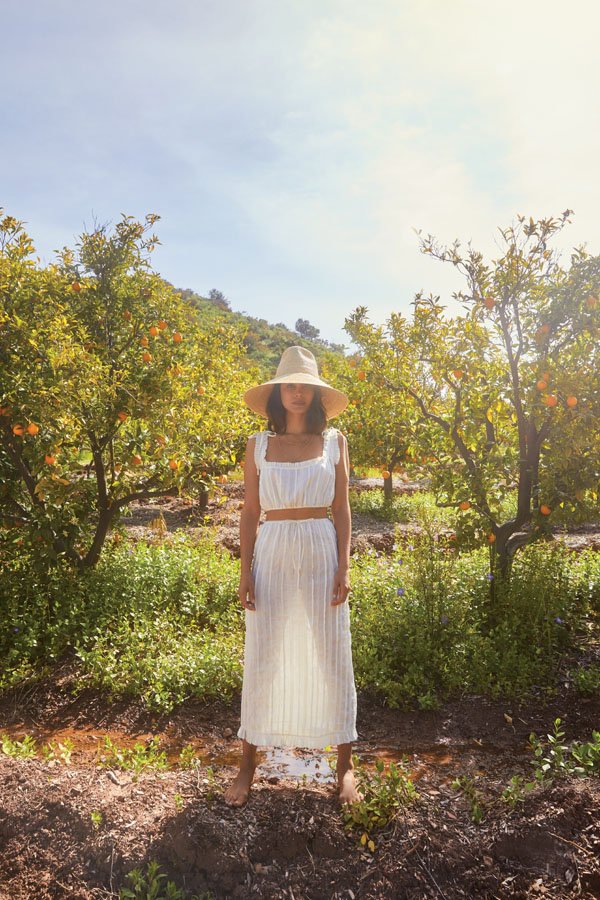  Doën top and skirt from Montecito Country Mart, Janessa Leoné hat, Daniel Gibbings necklace, Catbird necklace. 
