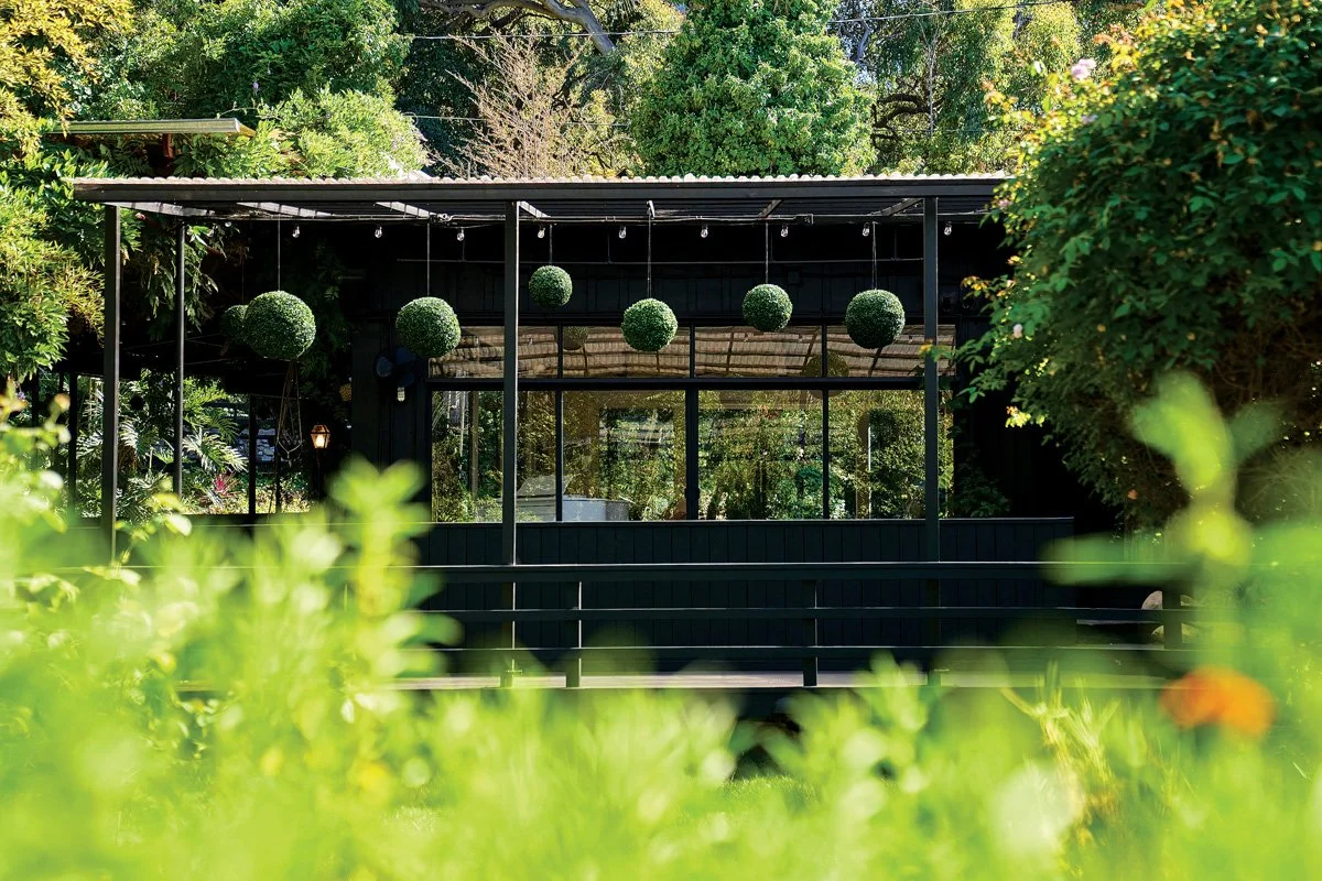  The terrace at the historic Ranch House. 
