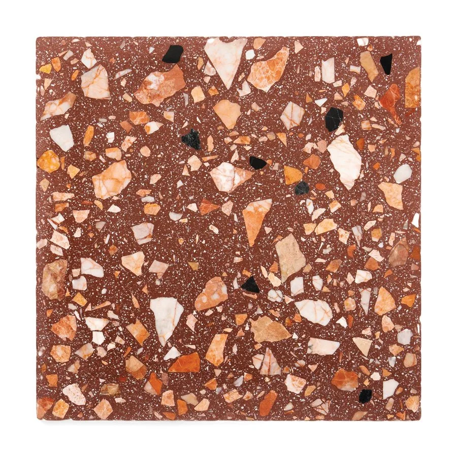  Zellige Tile in Burnt Sugar and Terrazzo Tile in Date Palm,  ziatile.com  