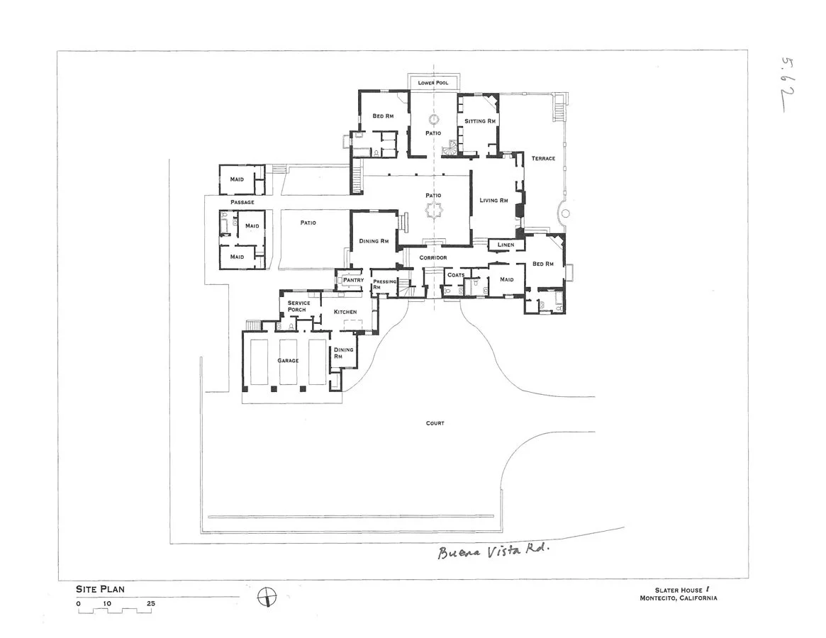  The floor plan of the Slater House 