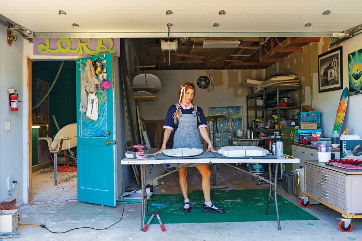  Rachel Lord in her garage studio. 