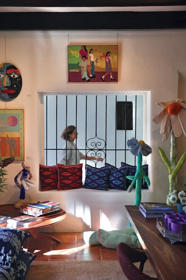  Gregory Parkinson patterned and ikat pillows 