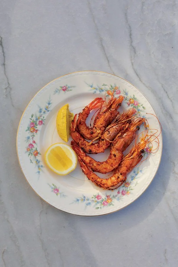  Gulf prawns with vadouvan aioli and lemon at Merci in the Montecito Country Mart. 