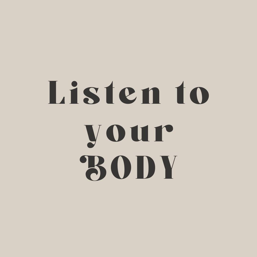 Your reminder to... ⁣⁠
⁣⁠
Listen to your BODY 🤸🏼&zwj;♀️🤸🏼&zwj;♀️🤸🏼&zwj;♀️⁣⁠
⁣⁠
Whether that's a reminder to take it easy, or a reminder to get up &amp; move around. Our bodies our pretty intelligent, and they give us the cues that help us to do